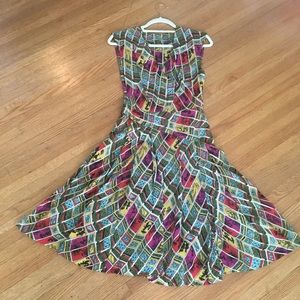 1940s vintage rayon novelty print dress